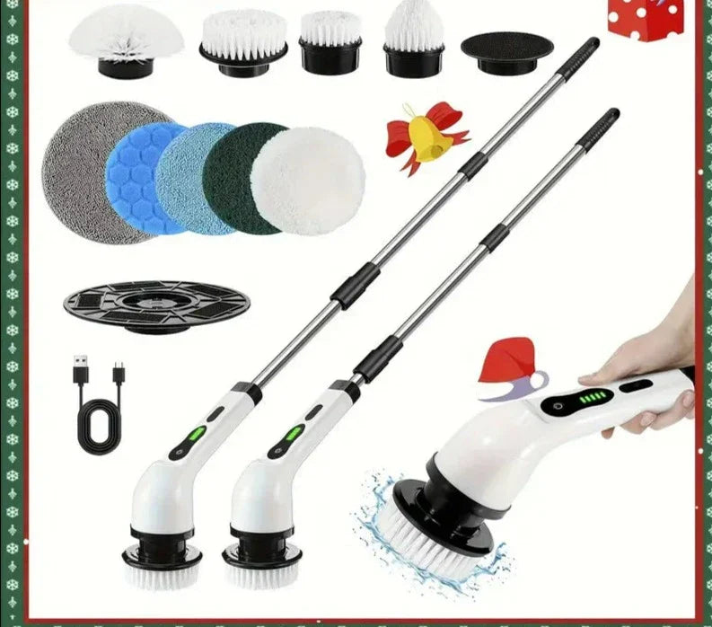 Electric Rotary Floor Scrubber with Replaceable Brush Heads-4