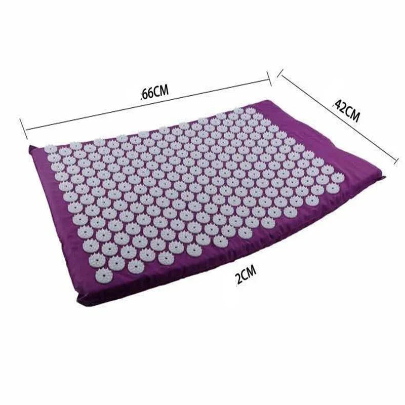 NNETM Acupressure Massage Mat & Neck Pillow Set (Purple)