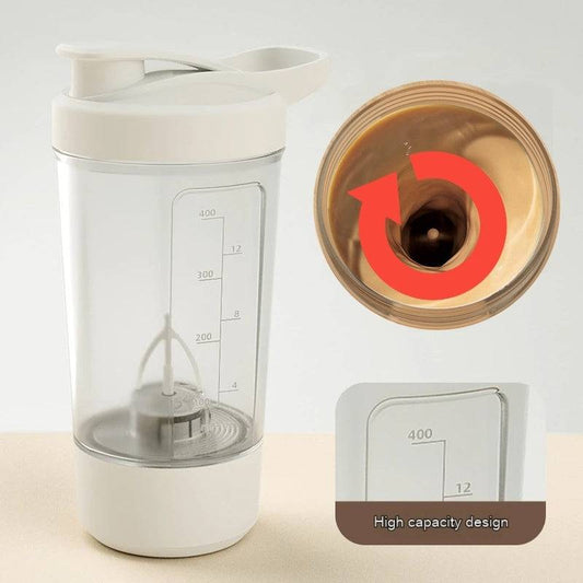 Electric Coffee & Protein Shaker Cup - 14oz, 1200mAh Battery, Automatic-0