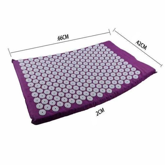 NNETM Acupressure Massage Mat & Neck Pillow Set (Purple)