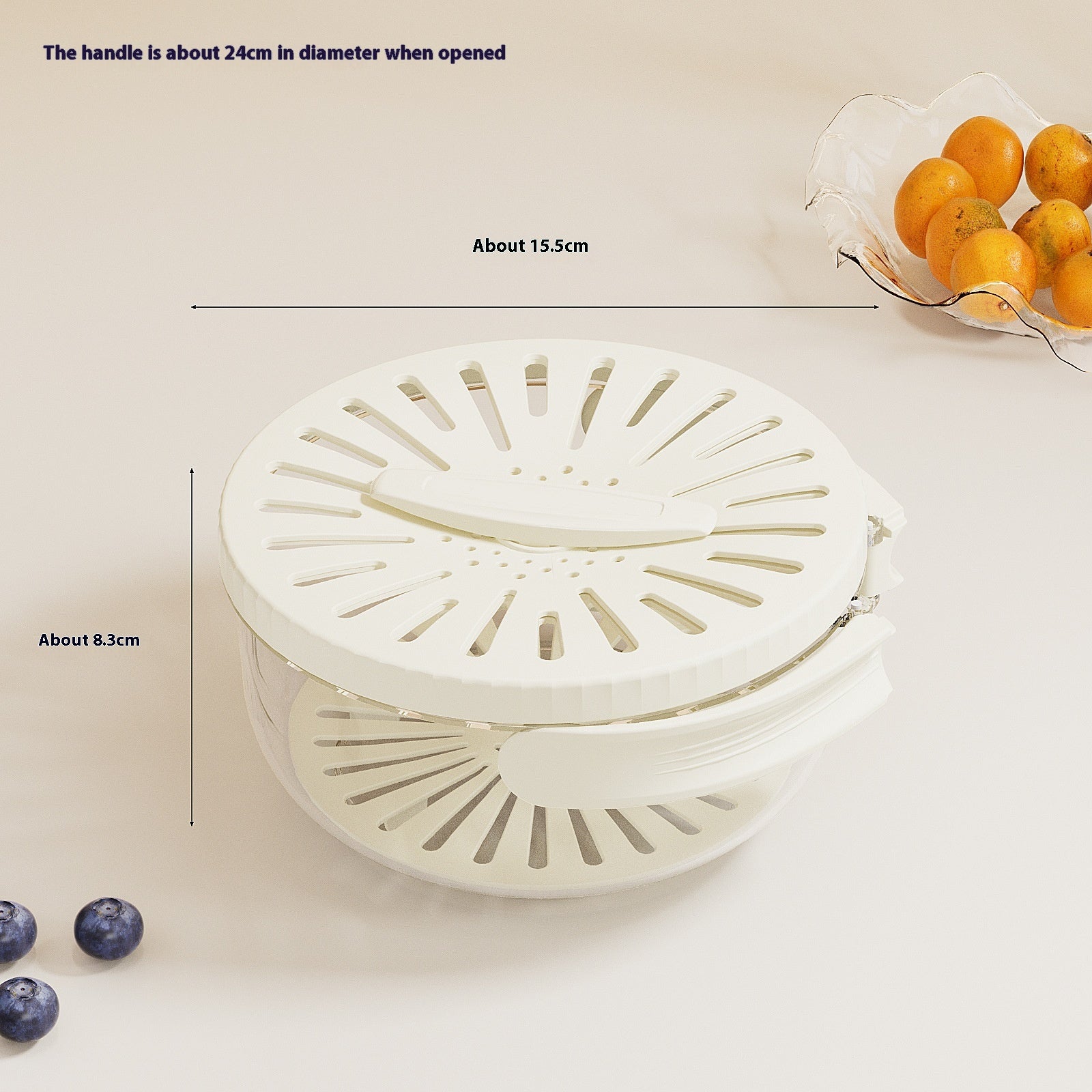 NNEDSZ 2PCS White Double-Layer Fruit and Vegetable Drain Basket - Multifunctional Collapsible Kitchen Strainer with Handle for Washing and Storage-0