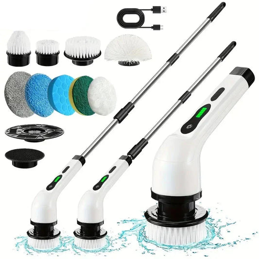 Electric Rotary Floor Scrubber with Replaceable Brush Heads-0